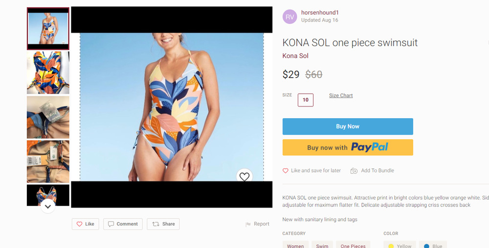 Size Medium Women's Side-Cinch High Leg Medium Coverage One Piece Swimsuit - Kon